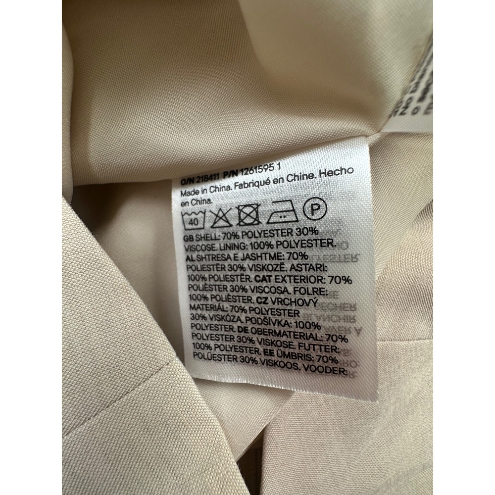 H&M Beige Tailored Button Front Vest Women's Medium NWT Sleeveless - Picture 6 of 6